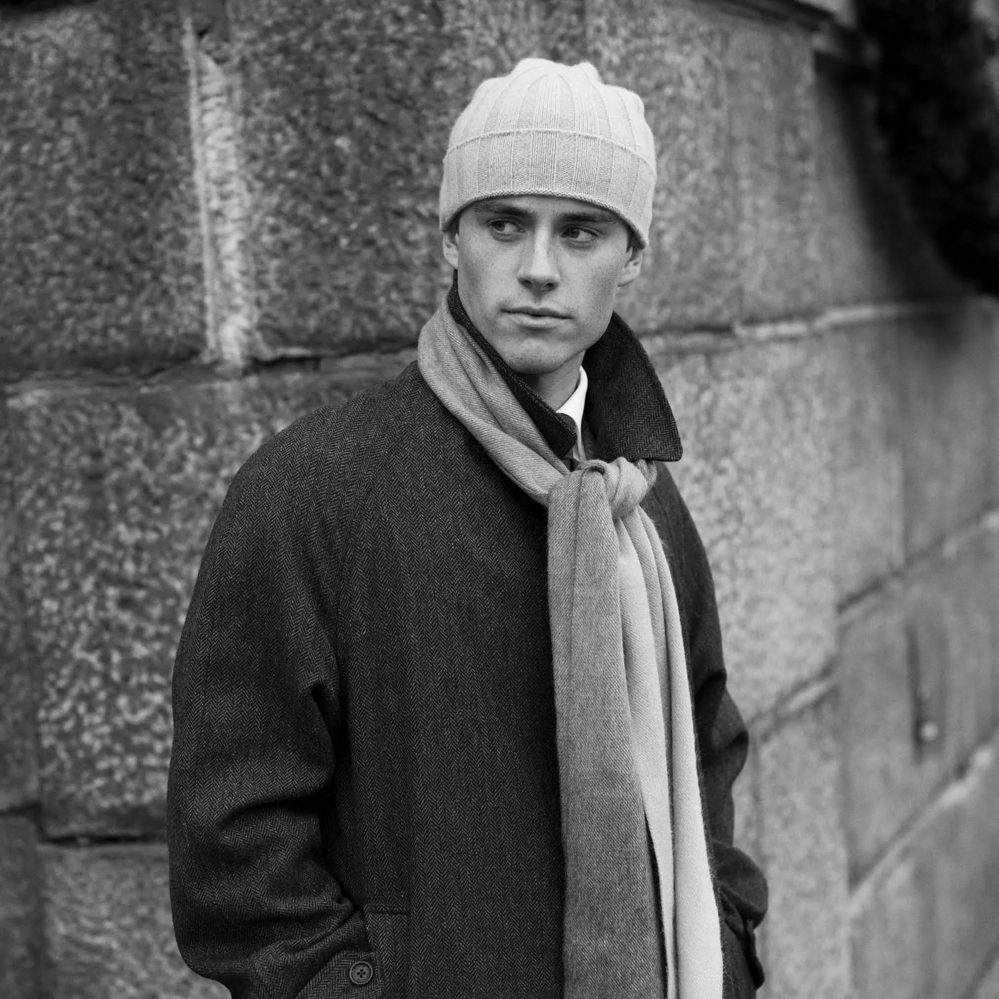 Pure Cashmere Wide Rib Beanie (Choice of Colors) by Wigens
