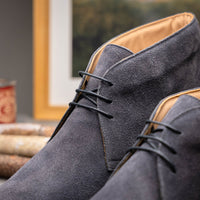 Marco Italian Sueded Calfskin Chukka Boot in Grey by Zelli Italia