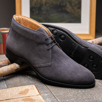 Marco Italian Sueded Calfskin Chukka Boot in Grey by Zelli Italia