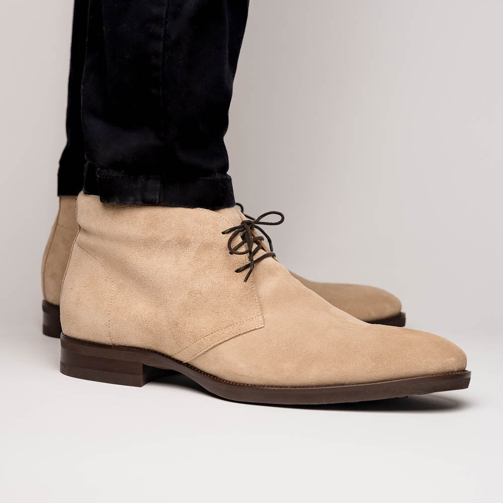 Marco Italian Sueded Calfskin Chukka Boot in Sand by Zelli Italia