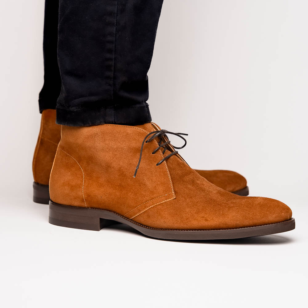 Marco Italian Sueded Calfskin Chukka Boot in Tobacco by Zelli Italia