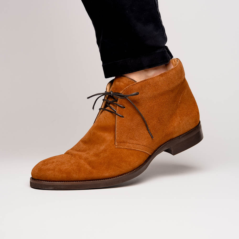 Marco Italian Sueded Calfskin Chukka Boot in Tobacco by Zelli Italia