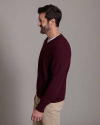 Worsted Merino Wool Classic V-Neck Sweater (Choice of Colors) by Alashan Cashmere