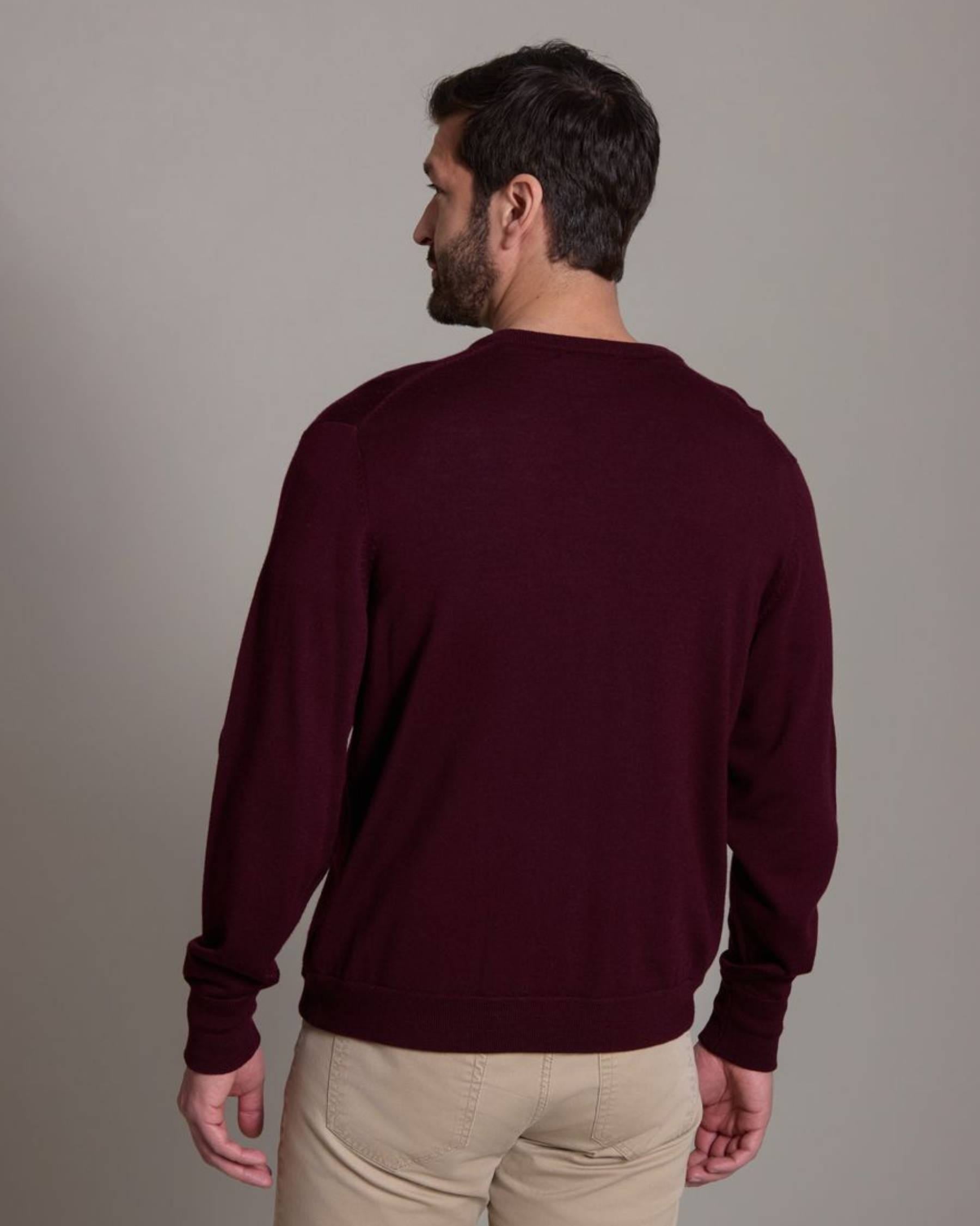 Worsted Merino Wool Classic V-Neck Sweater (Choice of Colors) by Alashan Cashmere