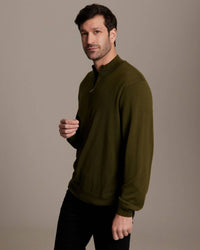 Worsted Australian Merino Wool Classic Quarter-Zip Sweater (Choice of Colors) by Alashan Cashmere