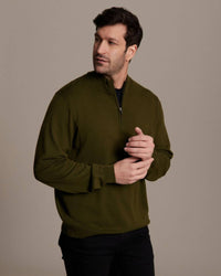 Worsted Australian Merino Wool Classic Quarter-Zip Sweater (Choice of Colors) by Alashan Cashmere
