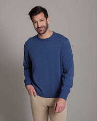 Worsted Merino Wool Classic Crew Neck Sweater (Choice of Colors) by Alashan Cashmere