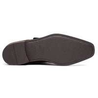 Hebrilla Italian Suede Monk Strap Shoe in Dark Brown by Zelli Italia