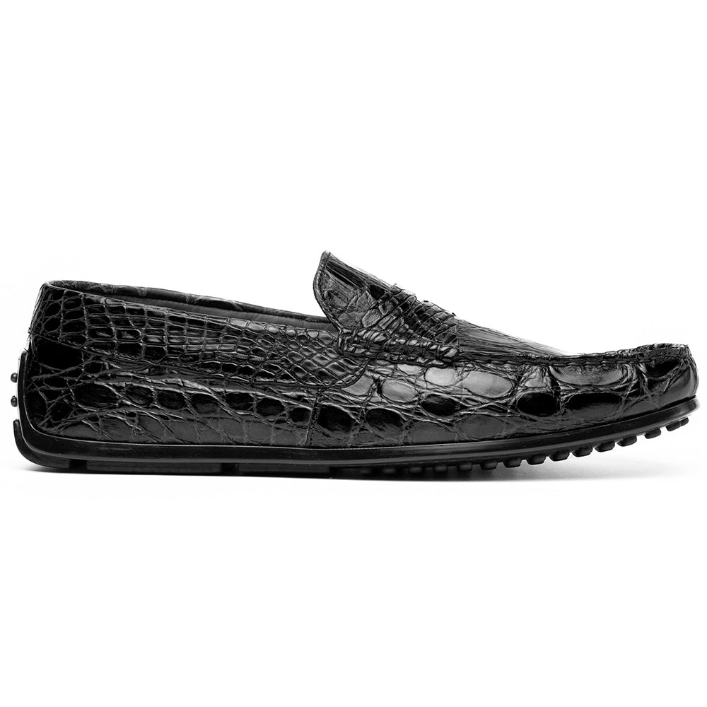 Monza Crocodile Driver in Black Matte by Zelli Italia