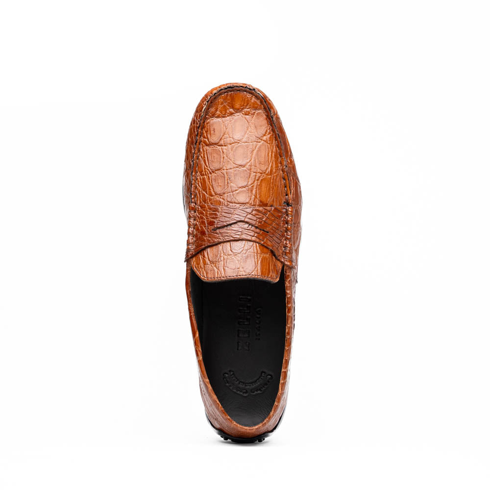 Monza Crocodile Driver in Cognac by Zelli Italia
