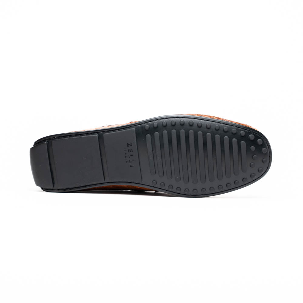 Monza Crocodile Driver in Cognac by Zelli Italia
