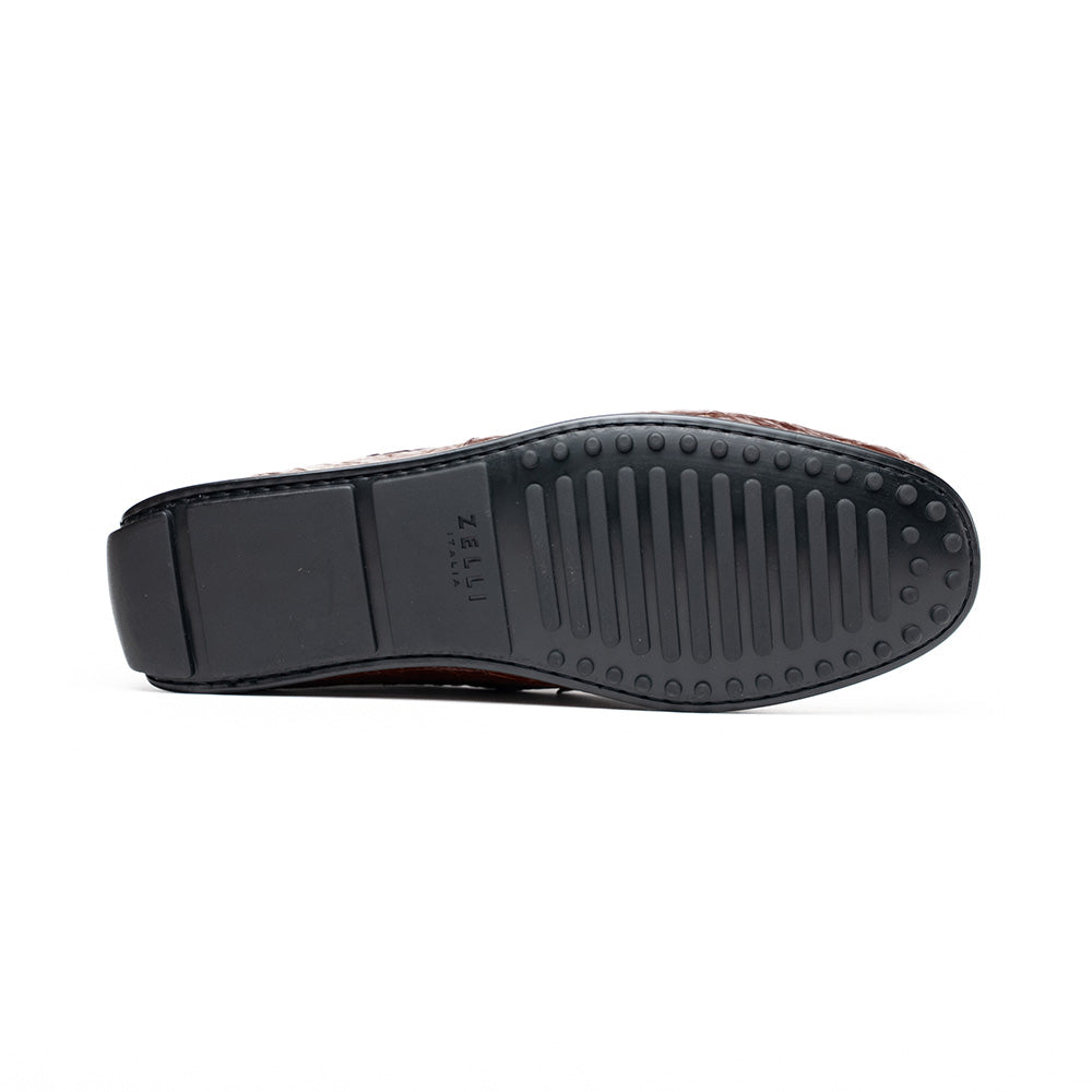Monza Crocodile Driver in Nicotine by Zelli Italia