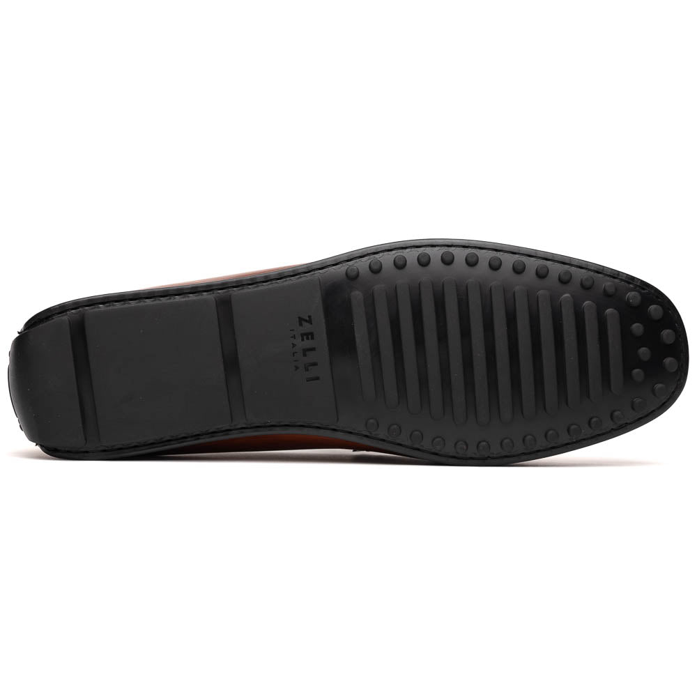 Monza Hand Burnished Italian Calfskin Driving Loafer in Cognac by Zelli Italia