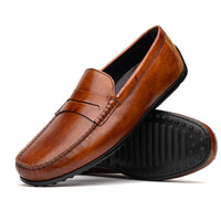 Monza Hand Burnished Italian Calfskin Driving Loafer in Cognac by Zelli Italia