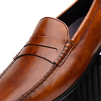 Monza Hand Burnished Italian Calfskin Driving Loafer in Cognac by Zelli Italia