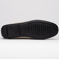 Monza Sueded Calfskin and Crocodile Driver in Sand by Zelli Italia