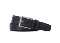 American Alligator Matte Finish Belt in Navy by Brookes & Hyde