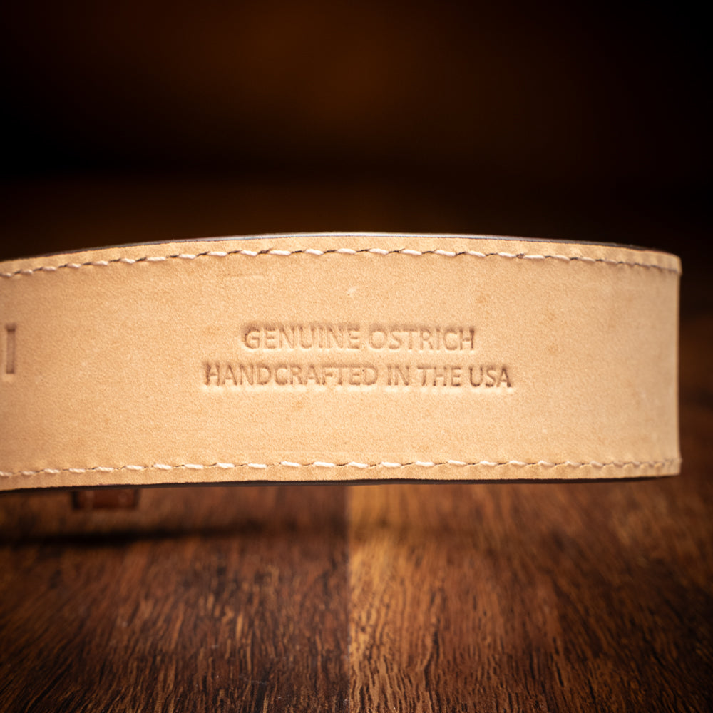 Genuine Ostrich Quill Belt in Brown by Zelli Italia