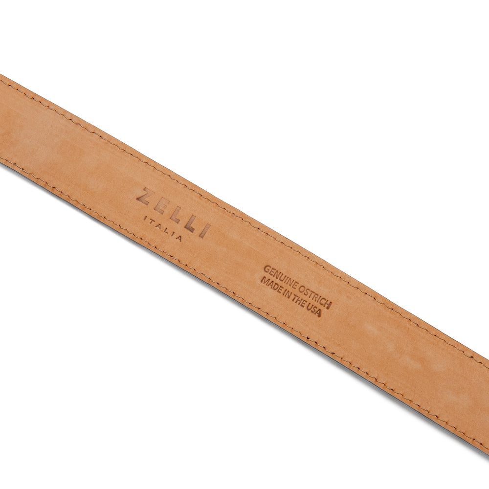 Genuine Ostrich Quill Belt in Brown by Zelli Italia
