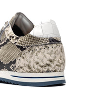 Peri Python Embossed Italian Calfskin Sneaker in Black/White by Zelli Italia