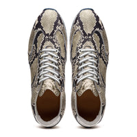 Peri Python Embossed Italian Calfskin Sneaker in Black/White by Zelli Italia