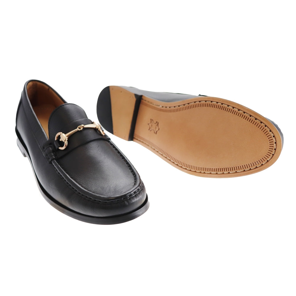 Phelps Interchangeable 'Bridge Bits®' Tubular English Moccasin Loafer in Black Calfskin by T.B. Phelps