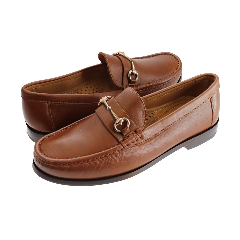 Phelps Interchangeable 'Bridge Bits®' Tubular English Moccasin Loafer in Tan Calfskin by T.B. Phelps