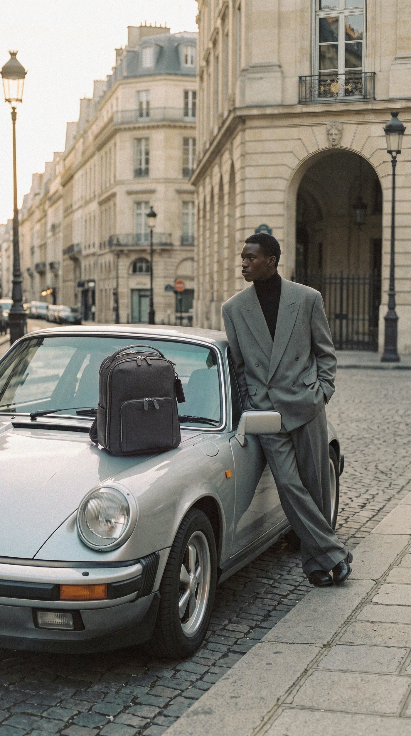 Pilot Leather Travel Backpack in Jet Black by Wool & Oak
