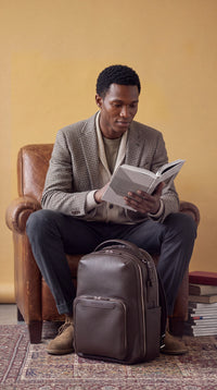 Pilot Leather Travel Backpack in Chocolate by Wool & Oak