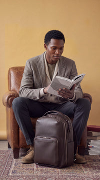 Pilot Leather Travel Backpack in Chocolate by Wool & Oak