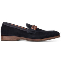 Pisa Italian Suede Hand-Woven Loafers in Navy by Zelli Italia