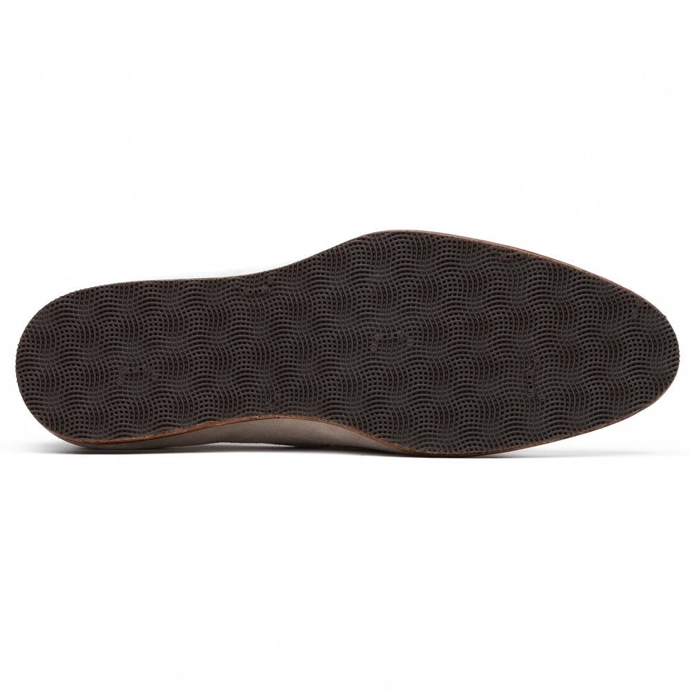 Pisa Italian Suede Hand-Woven Loafers in Stone by Zelli Italia