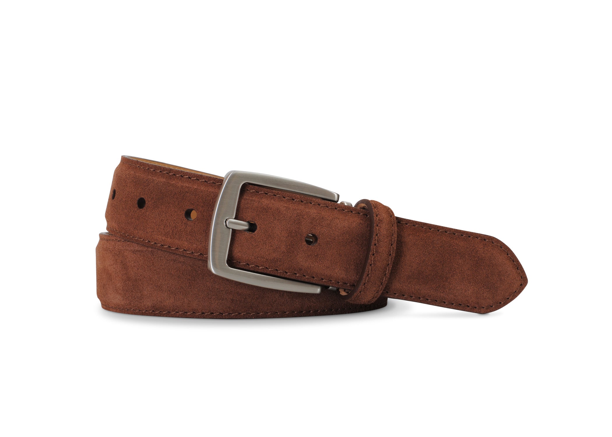 Dark brown suede leather belt - Lino - The Nines