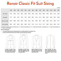 Stretch Performance 2-Button CLASSIC FIT Suit in Blue and Navy Check (Short, Regular, and Long Available) by Renoir