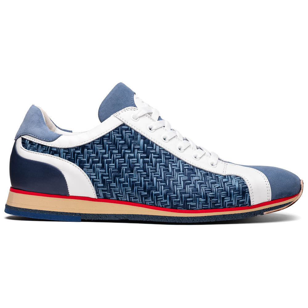 Ripi Hand Woven Italian Calfskin Sneaker in Blue by Zelli Italia