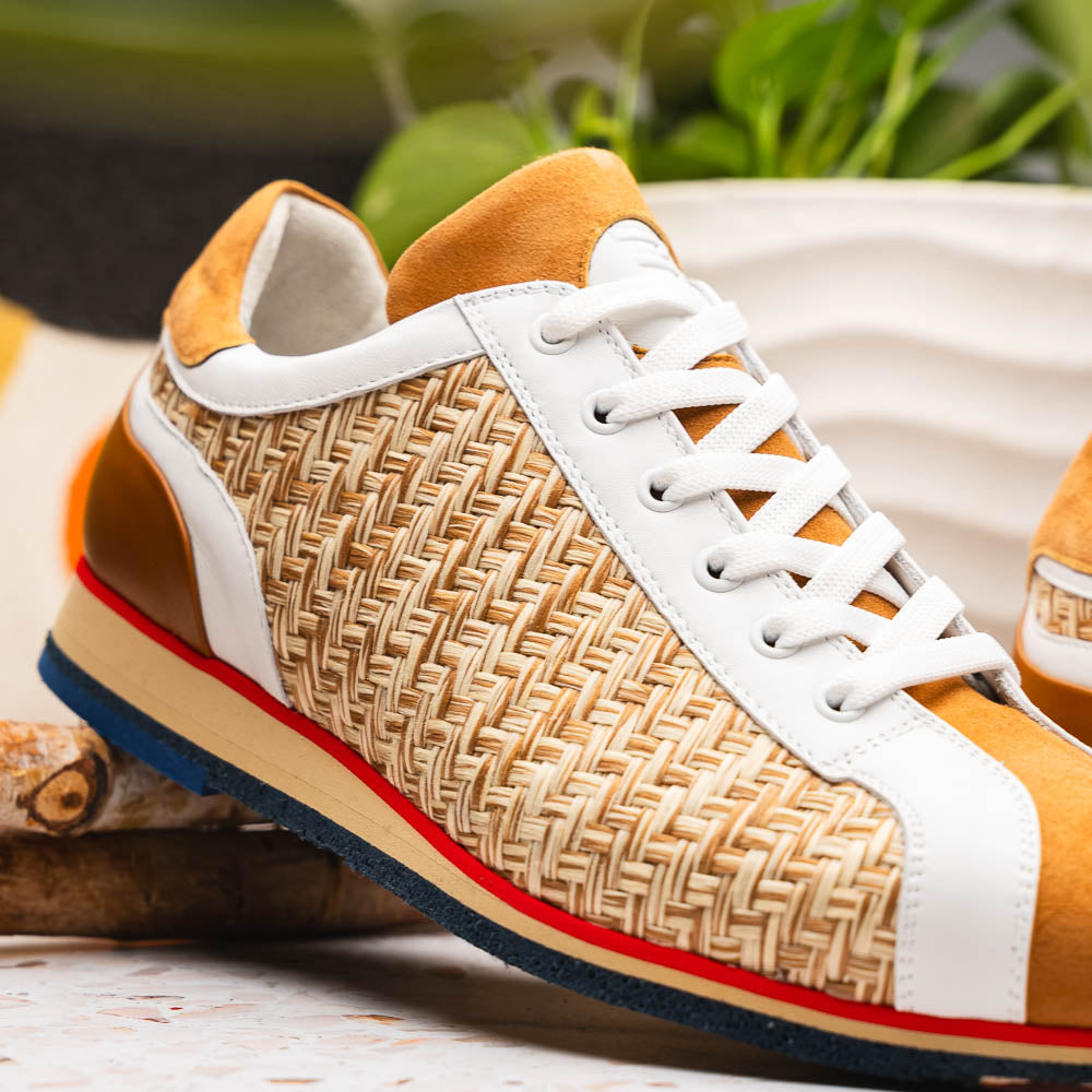 Ripi Hand Woven Italian Calfskin Sneaker in Brown by Zelli Italia