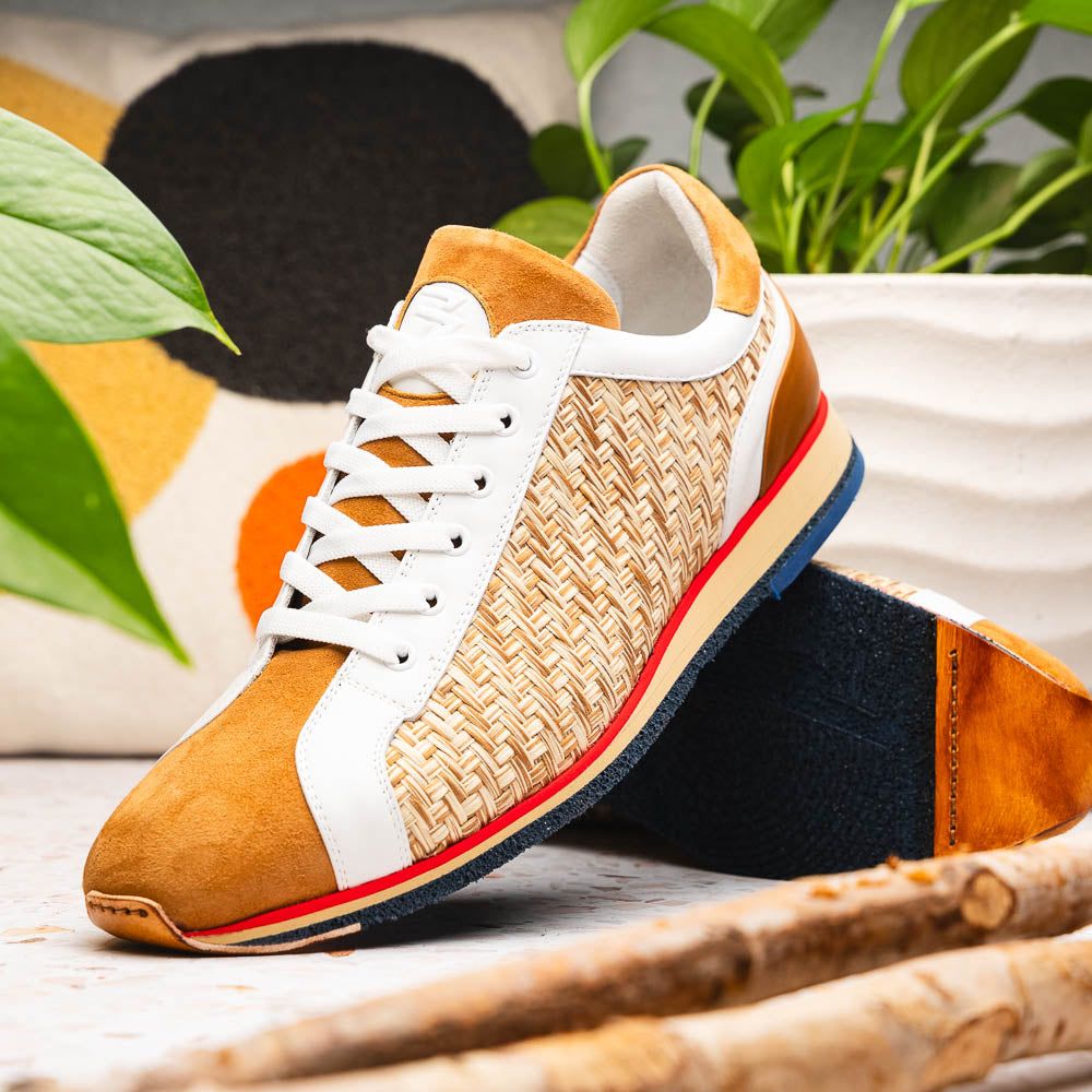 Ripi Hand Woven Italian Calfskin Sneaker in Brown by Zelli Italia