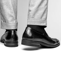Roma Hand Burnished Calfskin Penny Loafer in Black by Zelli Italia