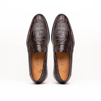 Roma Crocodile Penny Loafer in Nicotine (Size 10 1/2) by Zelli Italia