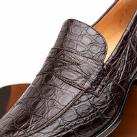Roma Crocodile Penny Loafer in Nicotine (Size 10 1/2) by Zelli Italia