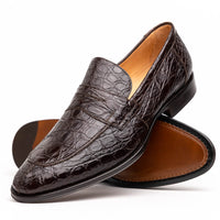 Roma Crocodile Penny Loafer in Nicotine (Size 10 1/2) by Zelli Italia