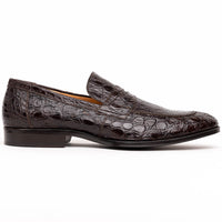 Roma Crocodile Penny Loafer in Nicotine (Size 10 1/2) by Zelli Italia