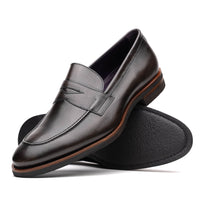 Roma Hand Burnished Italian Calfskin Penny Loafer in Grey by Zelli Italia