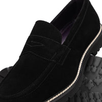 Roma Country Italian Suede Penny Loafer in Black by Zelli Italia