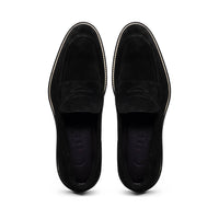 Roma Country Italian Suede Penny Loafer in Black by Zelli Italia