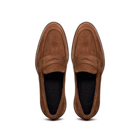 Roma Country Italian Suede Penny Loafer in Tobacco by Zelli Italia