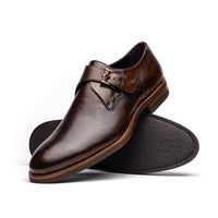 Roman Italian Calfskin Monk Strap Shoe in Chestnut by Zelli Italia
