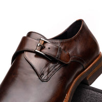 Roman Italian Calfskin Monk Strap Shoe in Chestnut by Zelli Italia