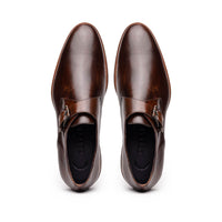 Roman Italian Calfskin Monk Strap Shoe in Chestnut by Zelli Italia