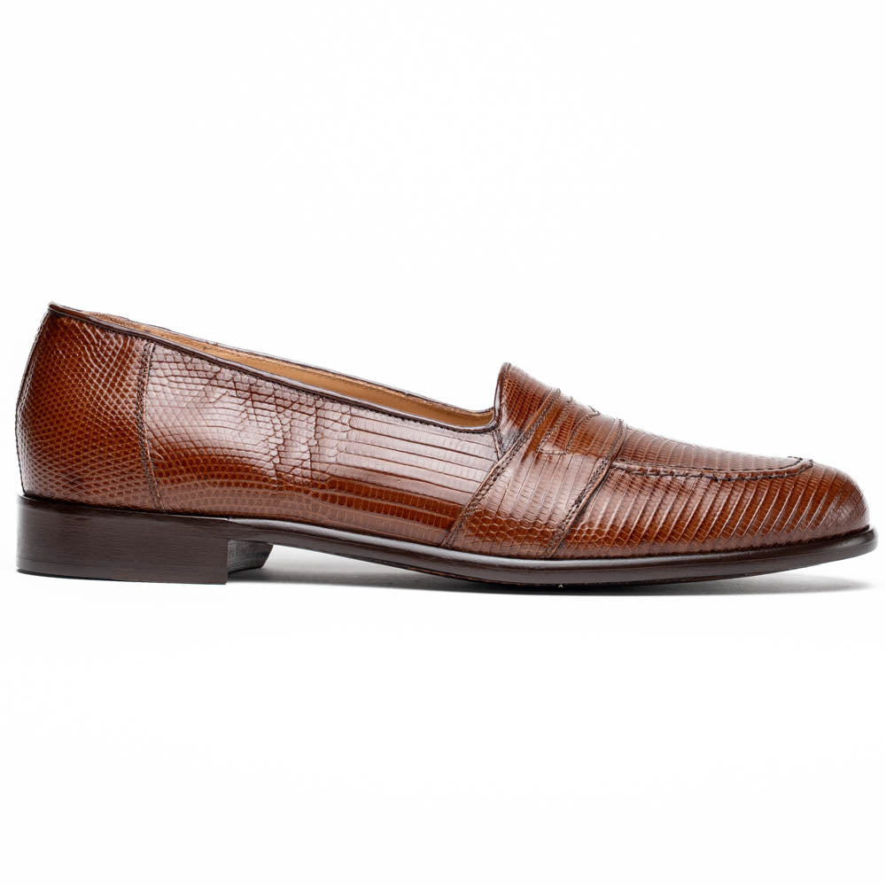 Rossi Teju Lizard Penny Loafer in Cognac by Zelli Italia